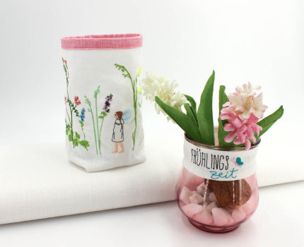 Preview: Enzym-washed Leinen weiß (10 cm)